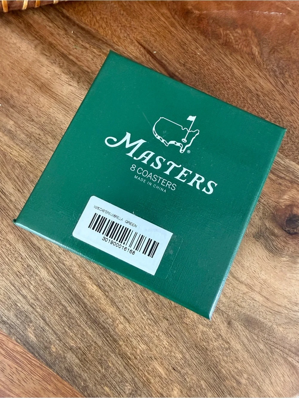 Masters Green and White Round Coaster Set